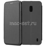 Чехол-книжка кожаный для Nokia 2.2 (черный) Fashion Case