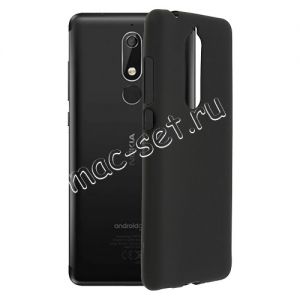Чехол-накладка силиконовый для Nokia 5.1 (черный 1.2мм)
