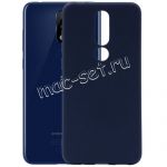 Чехол-накладка силиконовый для Nokia 5.1 Plus (синий 1.0мм) матовый