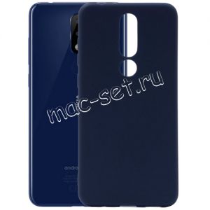 Чехол-накладка силиконовый для Nokia 5.1 Plus (синий 1.0мм) матовый