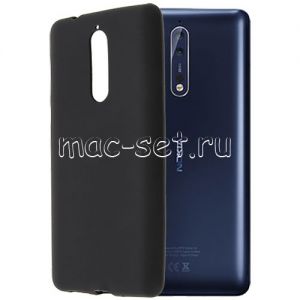 Чехол-накладка силиконовый для Nokia 8 (черный 1.2мм)