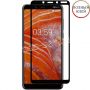 Защитное стекло для Nokia 3.1 Plus [клеится на весь экран] 21D (черное)