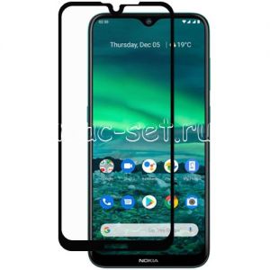 Защитное стекло для Nokia 2.3 [на весь экран] (черное)