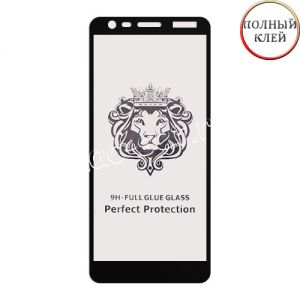 Защитное стекло для Nokia 3.1 [клеится на весь экран] Premium (черное)