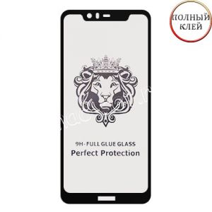 Защитное стекло для Nokia 5.1 Plus [клеится на весь экран] Premium (черное)