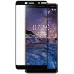 Защитное стекло для Nokia 7 Plus [на весь экран] (черное)