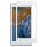 Защитное стекло для Nokia 3 [на весь экран] (белое)