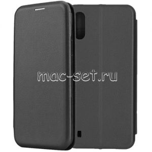 Чехол-книжка кожаный для Samsung Galaxy A01 A015 (черный) Fashion Case