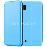 Чехол-книжка кожаный для Samsung Galaxy A10 A105 (голубой) Fashion Case
