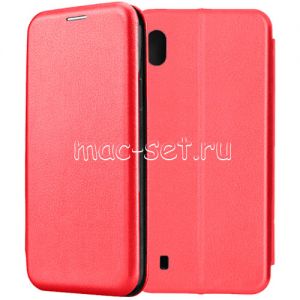 Чехол-книжка кожаный для Samsung Galaxy A10 A105 (красный) Fashion Case