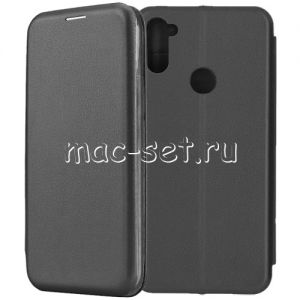 Чехол-книжка кожаный для Samsung Galaxy A11 A115 (черный) Fashion Case
