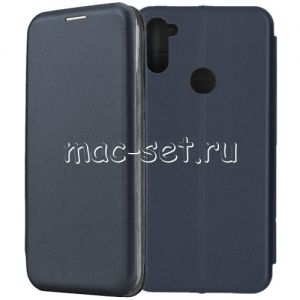 Чехол-книжка кожаный для Samsung Galaxy A11 A115 (синий) Fashion Case