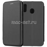 Чехол-книжка кожаный для Samsung Galaxy A20 A205 (черный) Fashion Case