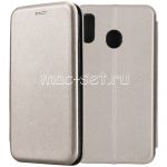 Чехол-книжка кожаный для Samsung Galaxy A20 A205 (серый) Fashion Case
