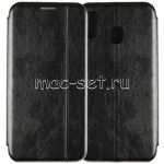 Чехол-книжка кожаный для Samsung Galaxy A20 A205 (черный) Retro Case