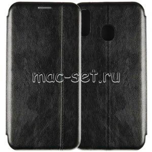 Чехол-книжка кожаный для Samsung Galaxy A20 A205 (черный) Retro Case