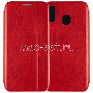 Чехол-книжка кожаный для Samsung Galaxy A30 A305 (красный) Retro Case