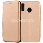 Чехол-книжка кожаный для Samsung Galaxy A20 A205 (розовый) Fashion Case