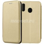 Чехол-книжка кожаный для Samsung Galaxy A20 A205 (золотистый) Fashion Case