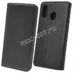 Чехол-книжка кожаный для Samsung Galaxy A30 A305 (черный) Book Case New