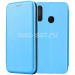 Чехол-книжка кожаный для Samsung Galaxy A20s A207 (голубой) Fashion Case