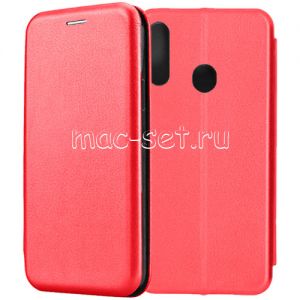 Чехол-книжка кожаный для Samsung Galaxy A20s A207 (красный) Fashion Case