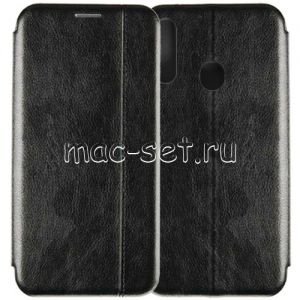 Чехол-книжка кожаный для Samsung Galaxy A20s A207 (черный) Retro Case