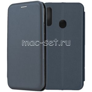 Чехол-книжка кожаный для Samsung Galaxy A20s A207 (синий) Fashion Case