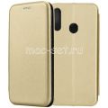 Чехол-книжка кожаный для Samsung Galaxy A20s A207 (золотистый) Fashion Case