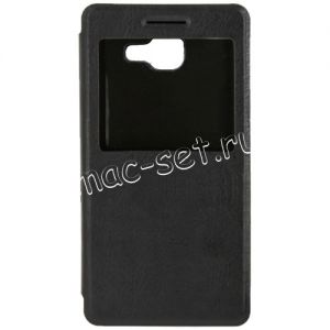 Чехол-книжка для Samsung Galaxy A3 (2016) A310 с окошком (черный) Book Case Time