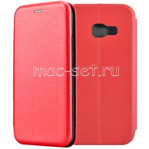 Чехол-книжка кожаный для Samsung Galaxy A3 (2017) A320 (красный) Fashion Case