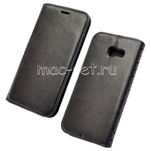 Чехол-книжка кожаный для Samsung Galaxy A5 (2017) A520 (черный) Book Case New