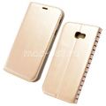 Чехол-книжка кожаный для Samsung Galaxy A3 (2017) A320 (золотистый) Book Case New