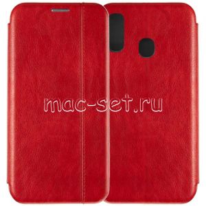 Чехол-книжка кожаный для Samsung Galaxy A40 A405 (красный) Retro Case