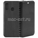 Чехол-книжка кожаный для Samsung Galaxy A40 A405 (черный) Book Case New