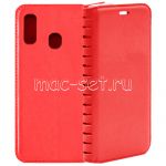Чехол-книжка кожаный для Samsung Galaxy A40 A405 (красный) Book Case New