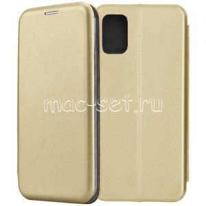 Чехол-книжка кожаный для Samsung Galaxy A41 A415 (золотистый) Fashion Case
