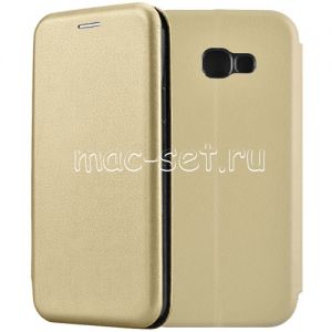 Чехол-книжка кожаный для Samsung Galaxy A5 (2017) A520 (золотистый) Fashion Case