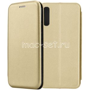 Чехол-книжка кожаный для Samsung Galaxy A30s A307 (золотистый) Fashion Case