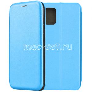Чехол-книжка кожаный для Samsung Galaxy A51 A515 (голубой) Fashion Case