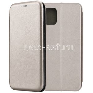 Чехол-книжка кожаный для Samsung Galaxy A51 A515 (серый) Fashion Case