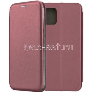 Чехол-книжка кожаный для Samsung Galaxy A51 A515 (темно-красный) Fashion Case