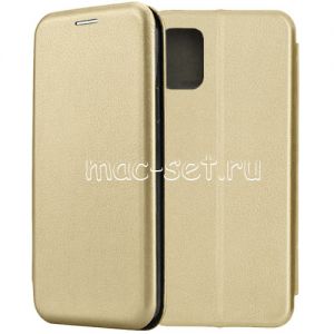 Чехол-книжка кожаный для Samsung Galaxy A51 A515 (золотистый) Fashion Case