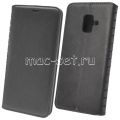 Чехол-книжка кожаный для Samsung Galaxy A6 (2018) A600 (черный) Book Case New