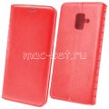 Чехол-книжка кожаный для Samsung Galaxy A6 (2018) A600 (красный) Book Case New