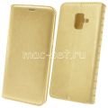 Чехол-книжка кожаный для Samsung Galaxy A6 (2018) A600 (золотистый) Book Case New