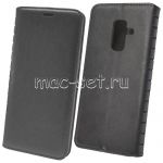 Чехол-книжка кожаный для Samsung Galaxy A6+ (2018) A605 (черный) Book Case New