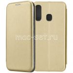 Чехол-книжка кожаный для Samsung Galaxy A60 A6060 (золотистый) Fashion Case