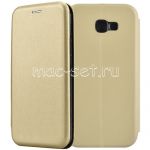 Чехол-книжка кожаный для Samsung Galaxy A7 (2017) A720 (золотистый) Fashion Case