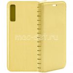 Чехол-книжка кожаный для Samsung Galaxy A7 (2018) A750 (золотистый) Book Case New